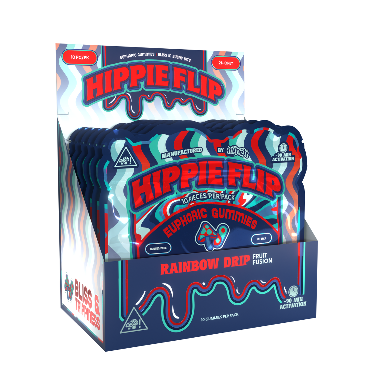 Hippie Flip - 10ct Gummy - Rainbow Drip