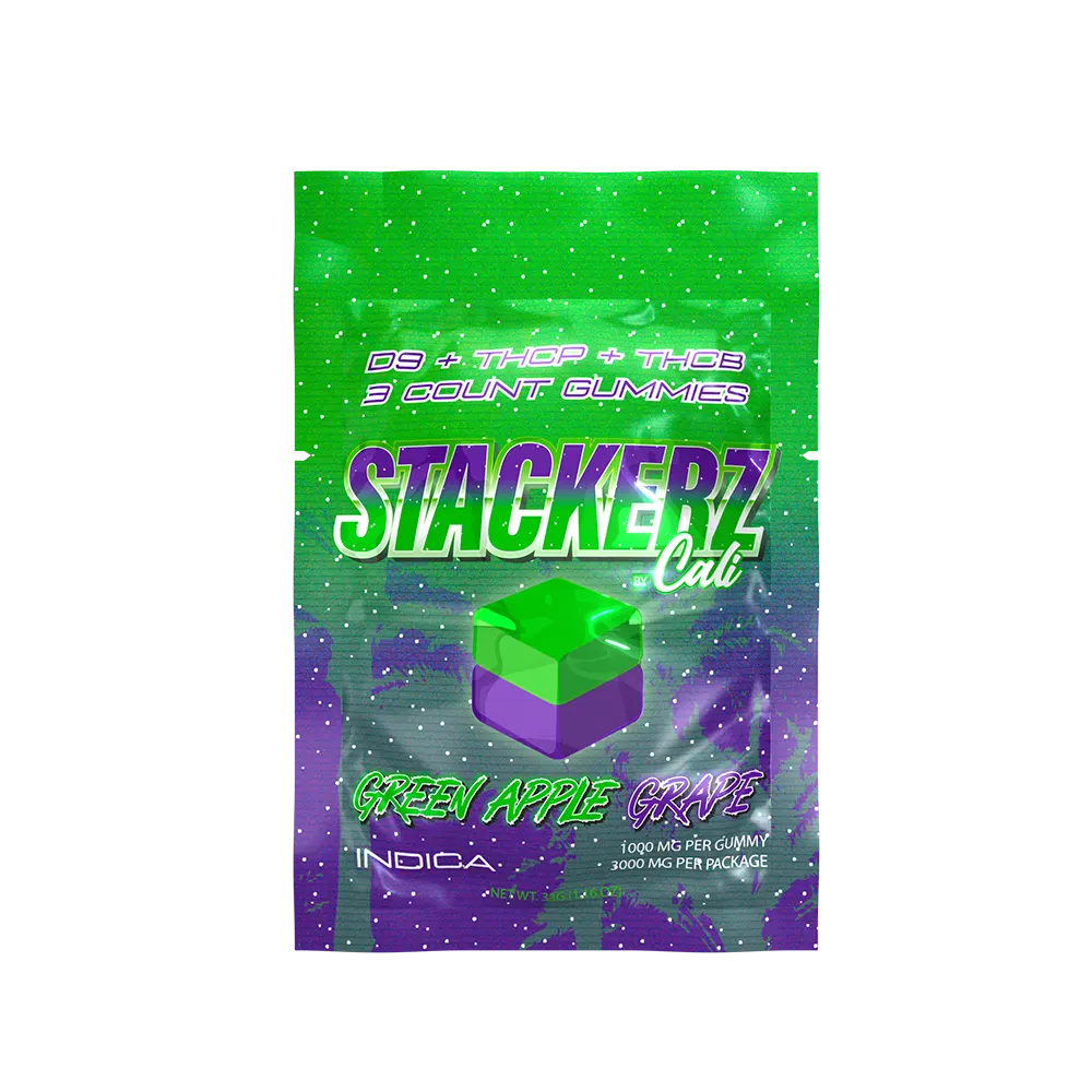 Green Apple / Grape – Stackerz 3 Pack Gummies