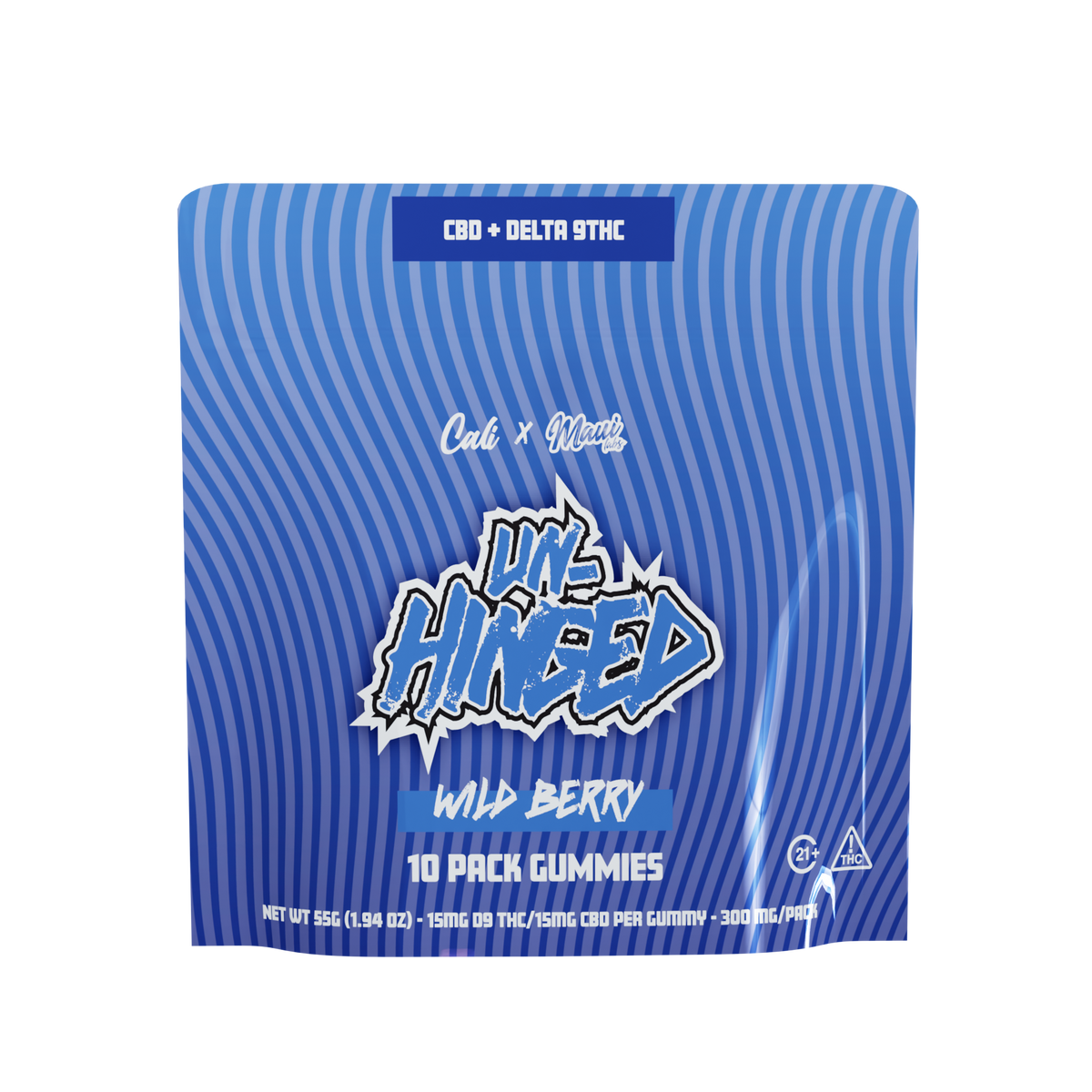 Unhinged 15mg D9/ 15mg CBD Gummies - Wild Berry