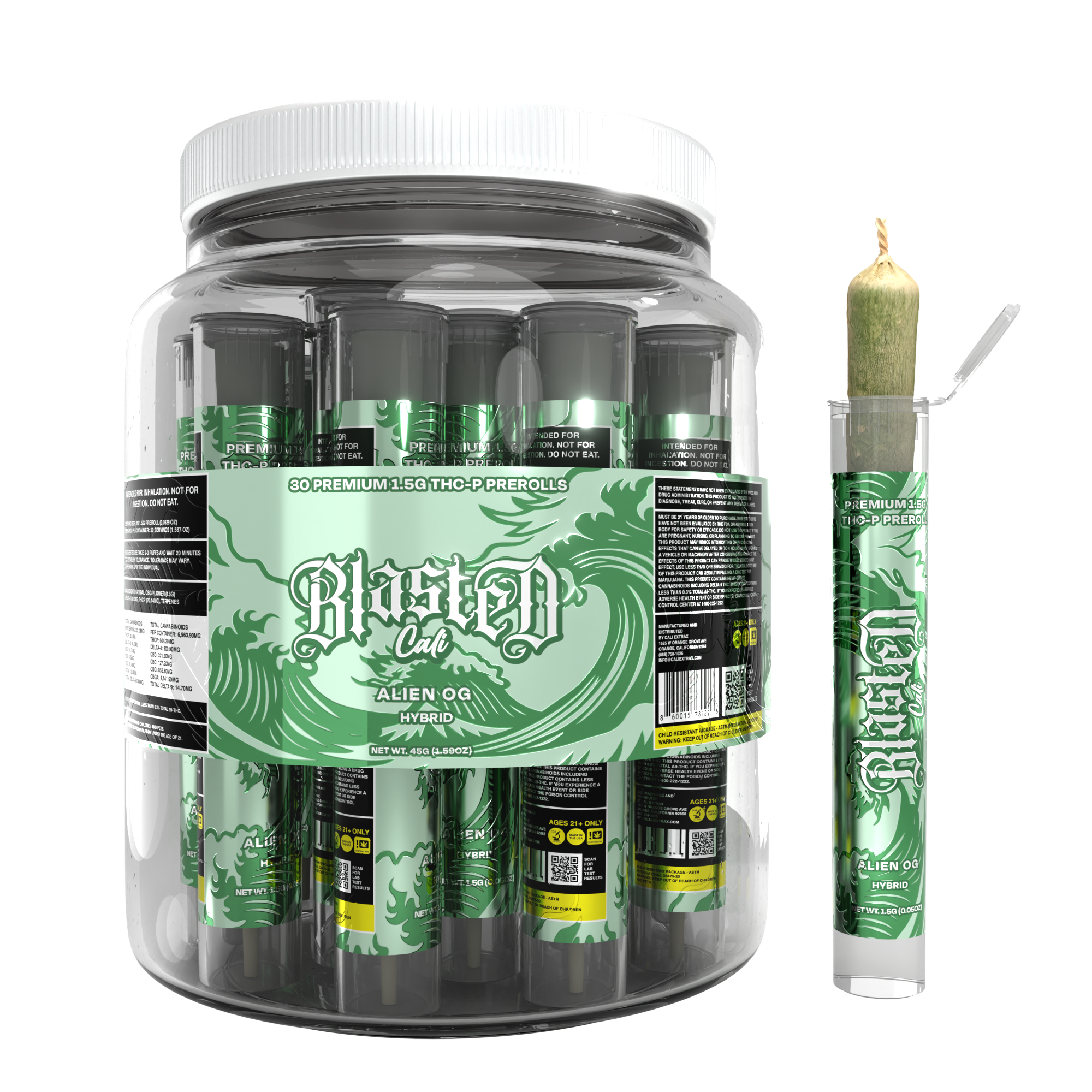 Alien OG THCP Flower Pre Rolls - Blasted (Hybrid)