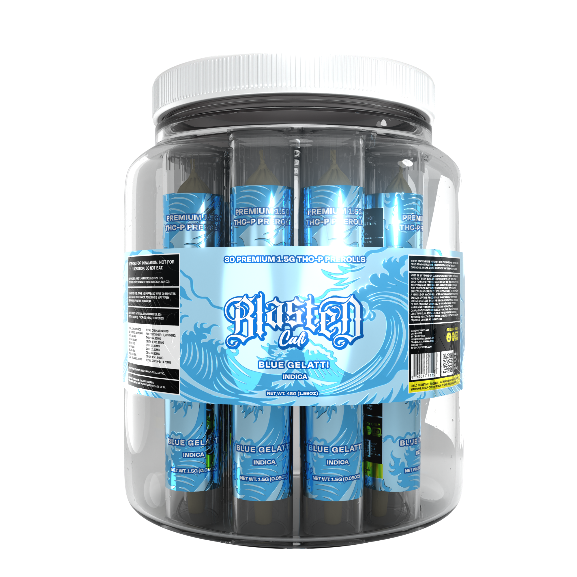 Blue Gelatti THCP Flower Pre Rolls - Blasted (Indica)