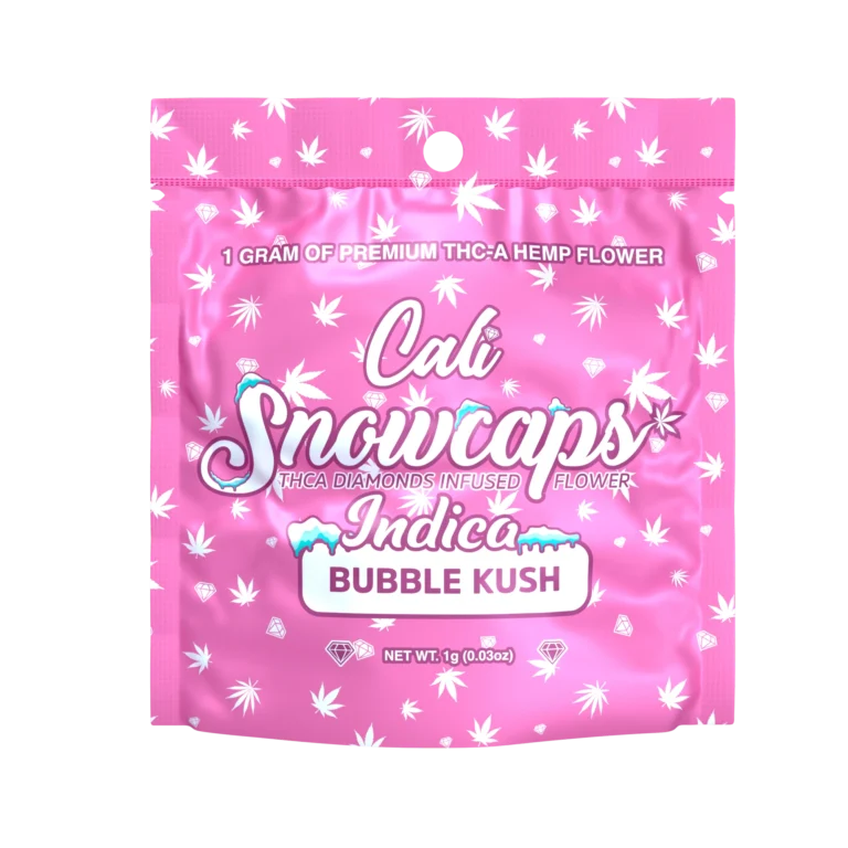 CALI SNOWCAPS 1G MYLAR BUBBLE KUSH SINGLE - Delta 8 | Cali Extrax