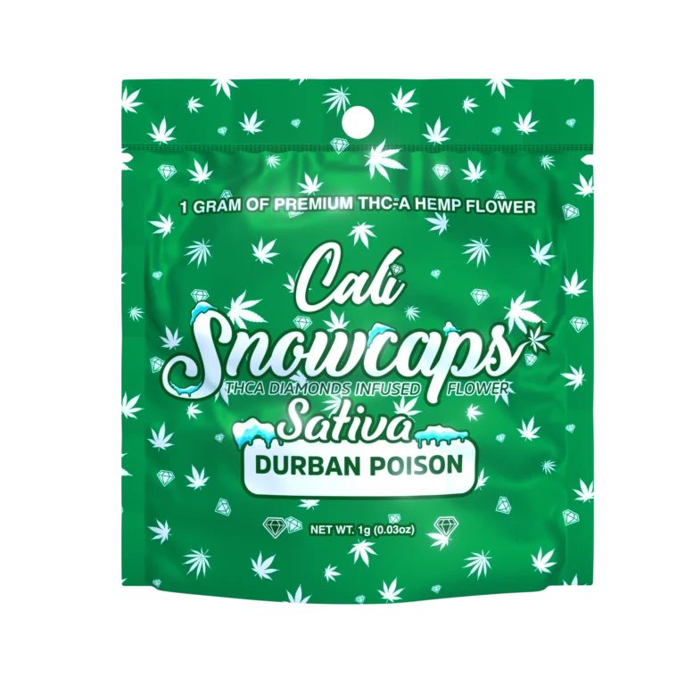 CALI SNOWCAPS 1G MYLAR DURBAN POISON SINGLE - Delta 8 | Cali Extrax