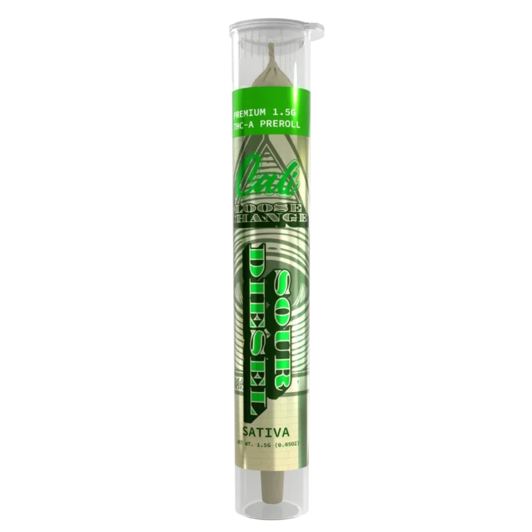 CALI LOOSECHANGE PREROLLS SOUR DIESEL SINGLE RENDER - Delta 8 | Cali Extrax